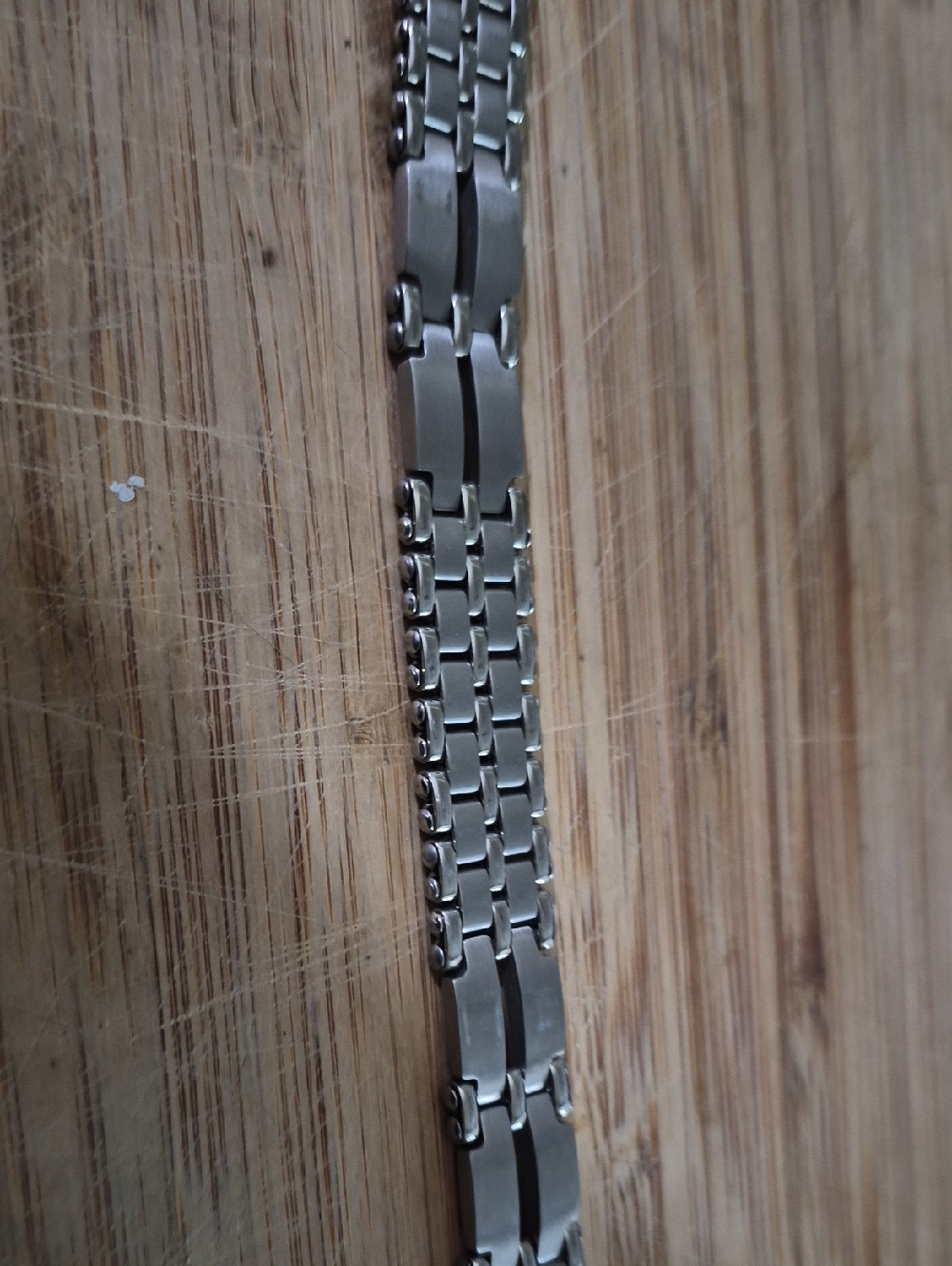 Stainless Steel Link Bracelet  Silver Tone